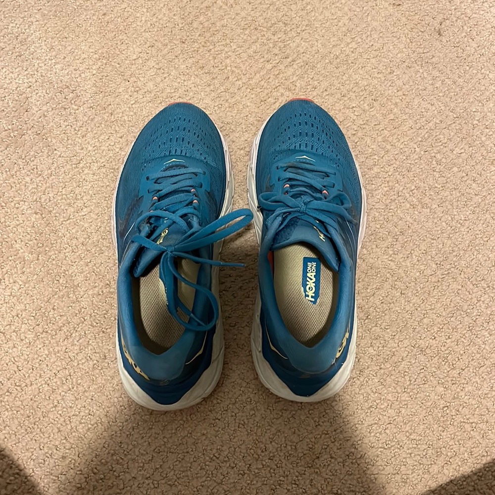 Hoka One Arahi 5 Running Shoes Mosaic Blue Luminary Green